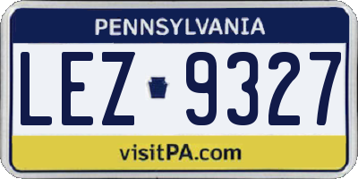 PA license plate LEZ9327
