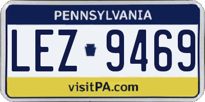PA license plate LEZ9469