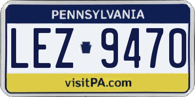 PA license plate LEZ9470