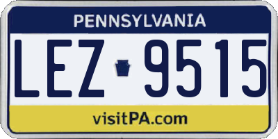 PA license plate LEZ9515