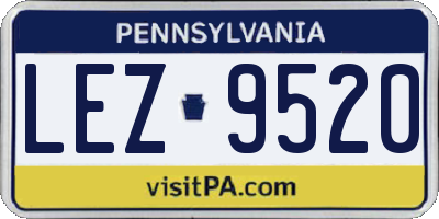 PA license plate LEZ9520