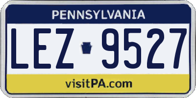 PA license plate LEZ9527