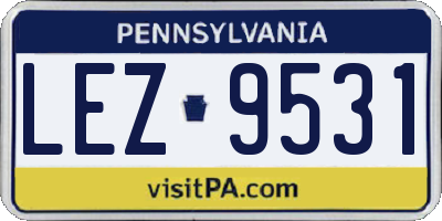 PA license plate LEZ9531