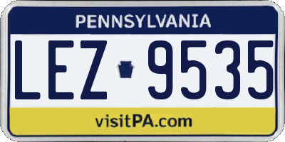PA license plate LEZ9535