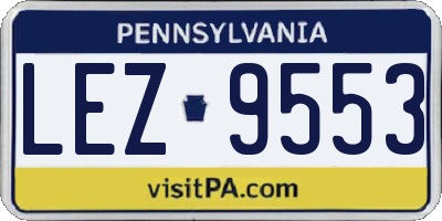 PA license plate LEZ9553