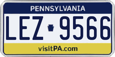 PA license plate LEZ9566