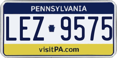 PA license plate LEZ9575