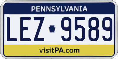 PA license plate LEZ9589