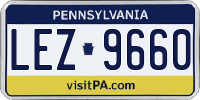 PA license plate LEZ9660