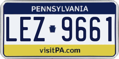 PA license plate LEZ9661