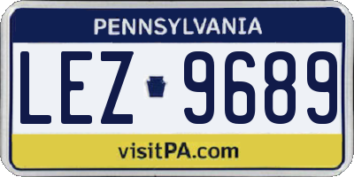 PA license plate LEZ9689