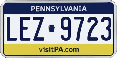 PA license plate LEZ9723