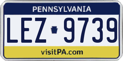PA license plate LEZ9739