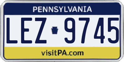 PA license plate LEZ9745