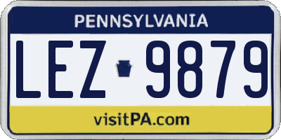 PA license plate LEZ9879