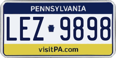 PA license plate LEZ9898