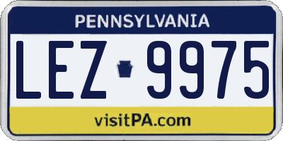 PA license plate LEZ9975