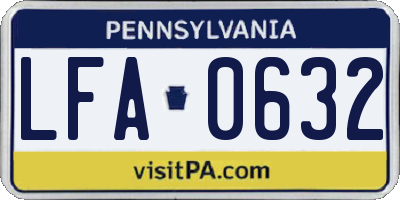 PA license plate LFA0632