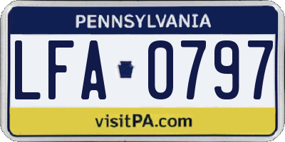 PA license plate LFA0797