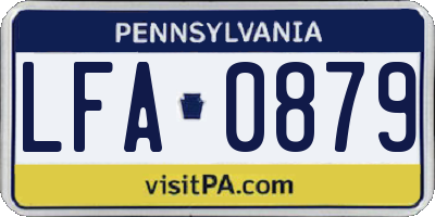 PA license plate LFA0879