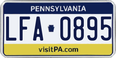 PA license plate LFA0895