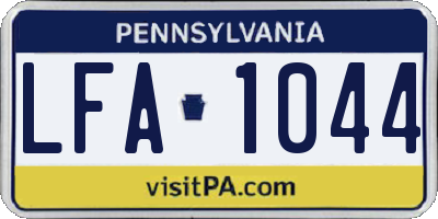 PA license plate LFA1044
