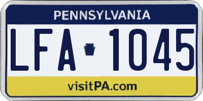 PA license plate LFA1045