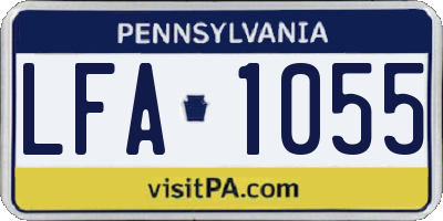 PA license plate LFA1055