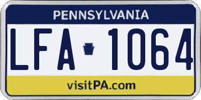 PA license plate LFA1064