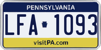 PA license plate LFA1093