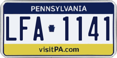 PA license plate LFA1141