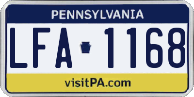 PA license plate LFA1168