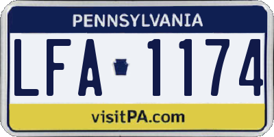 PA license plate LFA1174