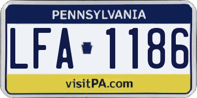 PA license plate LFA1186