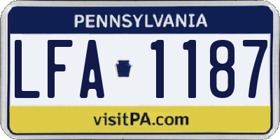 PA license plate LFA1187