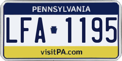 PA license plate LFA1195