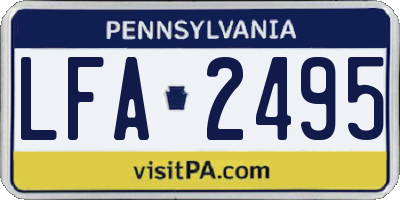 PA license plate LFA2495