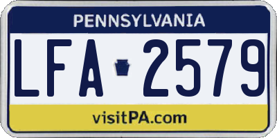 PA license plate LFA2579
