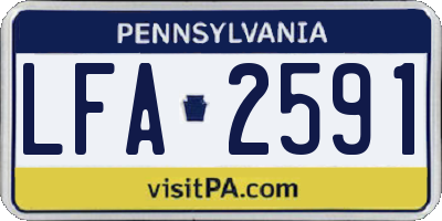 PA license plate LFA2591