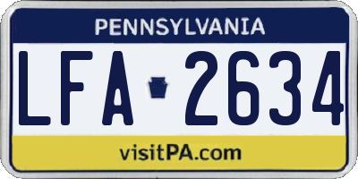 PA license plate LFA2634