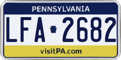 PA license plate LFA2682