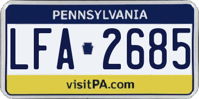 PA license plate LFA2685
