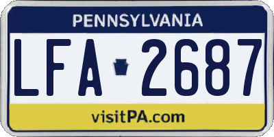 PA license plate LFA2687