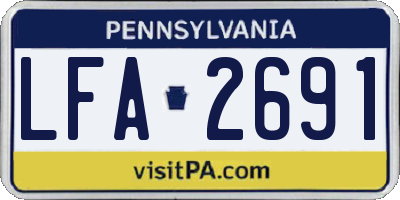 PA license plate LFA2691