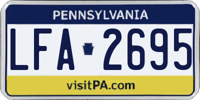 PA license plate LFA2695