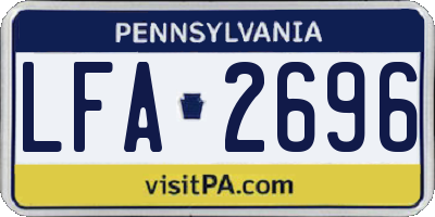 PA license plate LFA2696