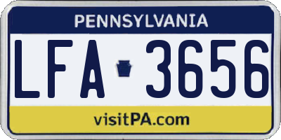 PA license plate LFA3656