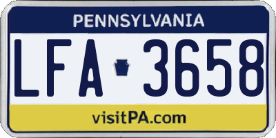 PA license plate LFA3658
