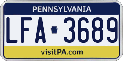 PA license plate LFA3689