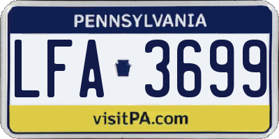 PA license plate LFA3699